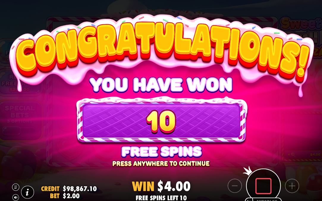 Second Free Spins screen with Scatter symbols visible