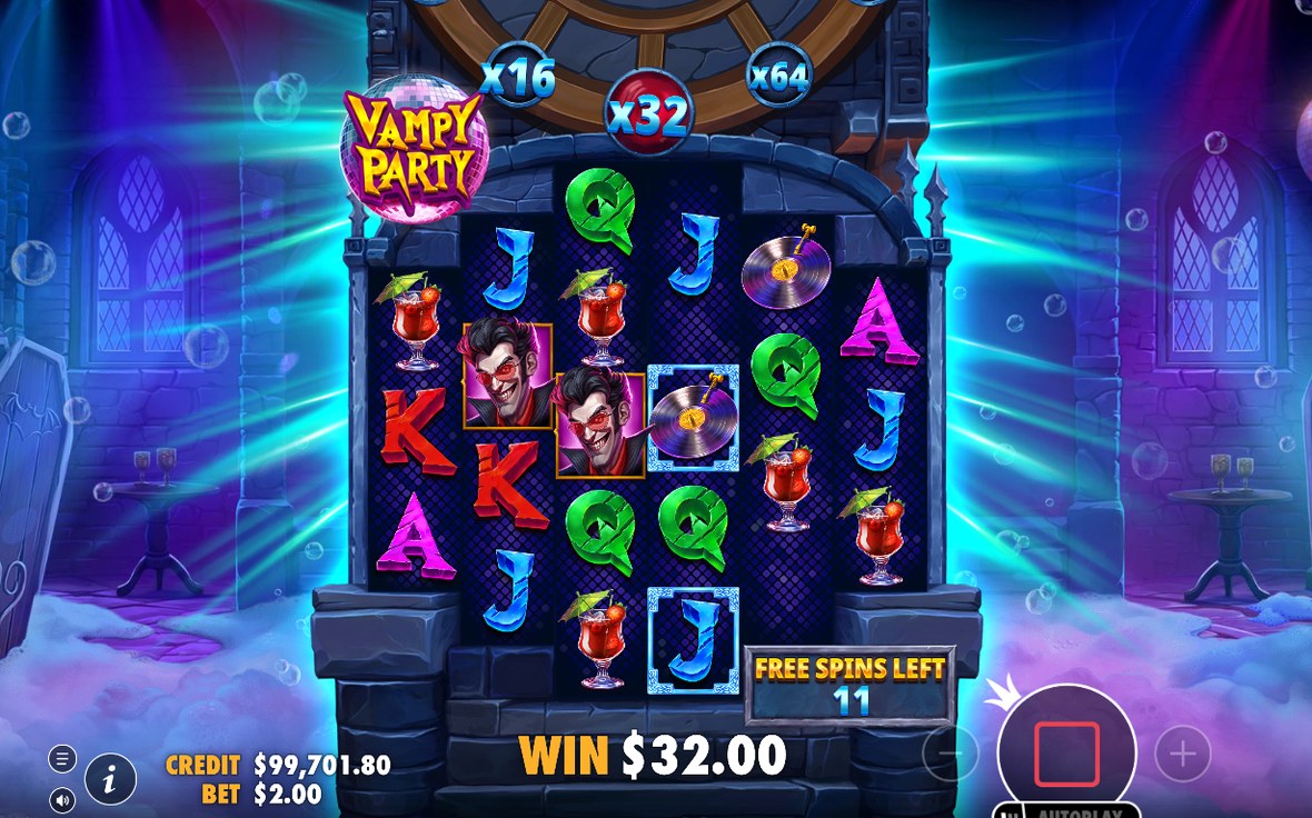Free Spins screen with 12 spins and the starting multiplier