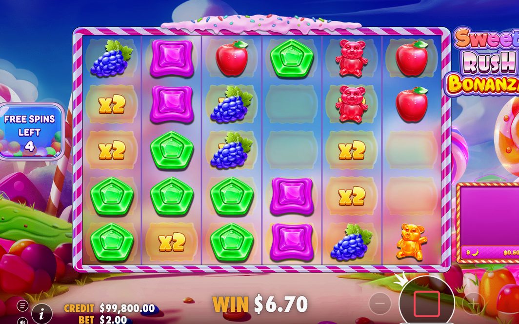 Free Spins mode running on the 6x5 grid