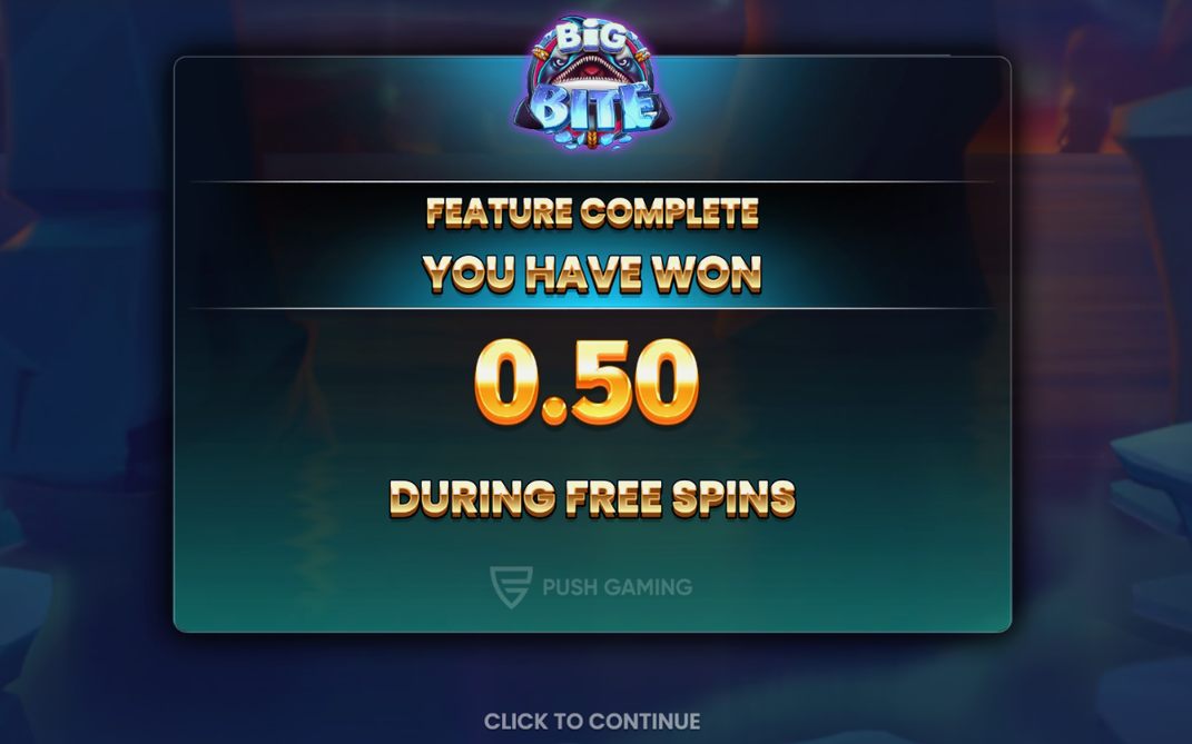 Win screen with the payline win amount shown